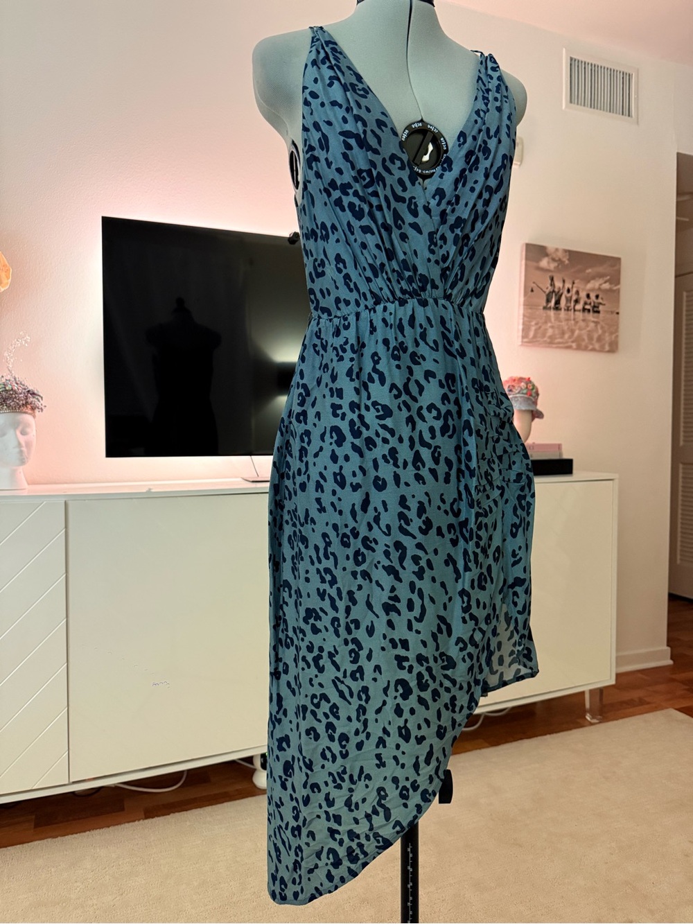 ViX Paula Hermanny Leopard Bodysuit Dress Romper L